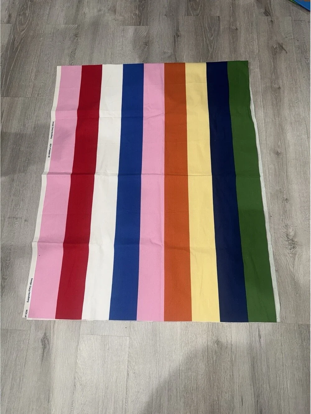 2-Piece IKEA Darja Nordberg Multicolor Striped Fabric Remnant Lot